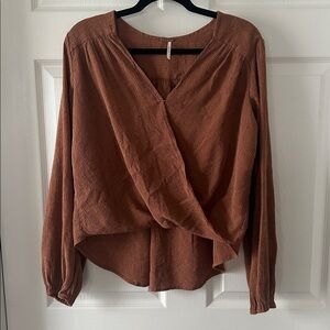 Free People Brown Blouse Size Small